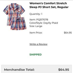 L.L. Bean Women’s Pajama Set - Large